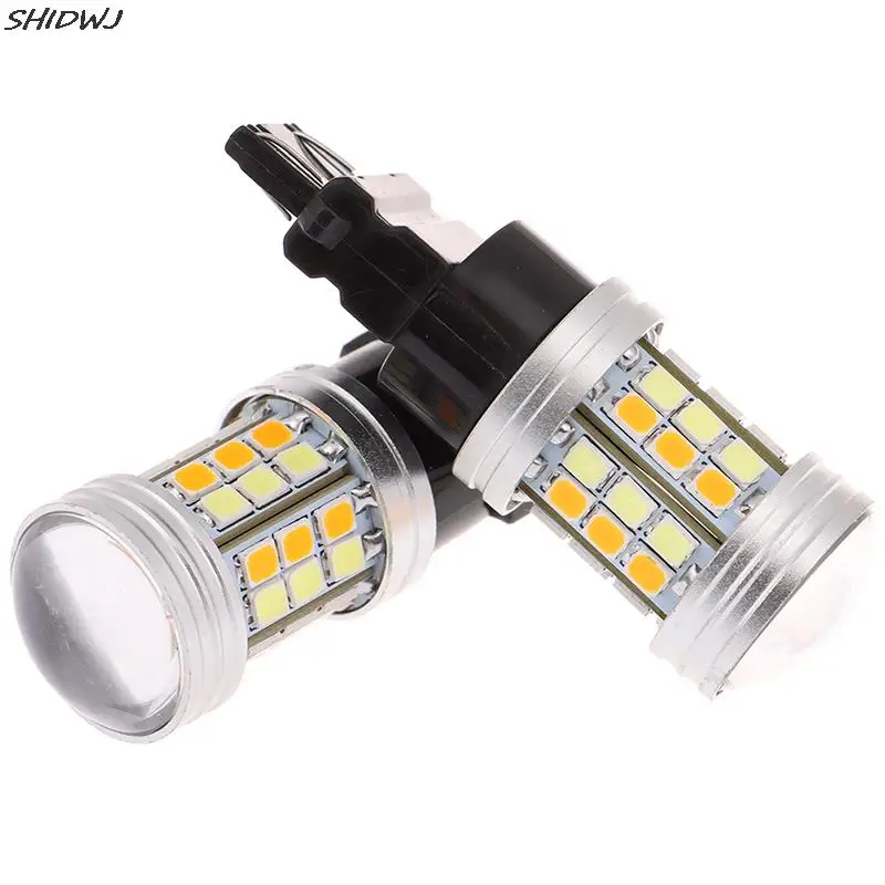 2pcs 12V DC 5W Led Bulb DRL 3157-2835-45SMD Auto Lamp Dual Color T25 3157 LED Turn Signal Lights | Автомобили и мотоциклы
