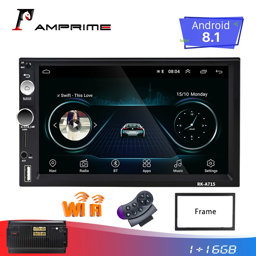 AMPrime 2din автомобильный Радио 7 "сенсорный Mirrorlink Android/IOS плеер 2din MP5 плеер Авторадио Bluetooth Камера заднего вида магнитофон