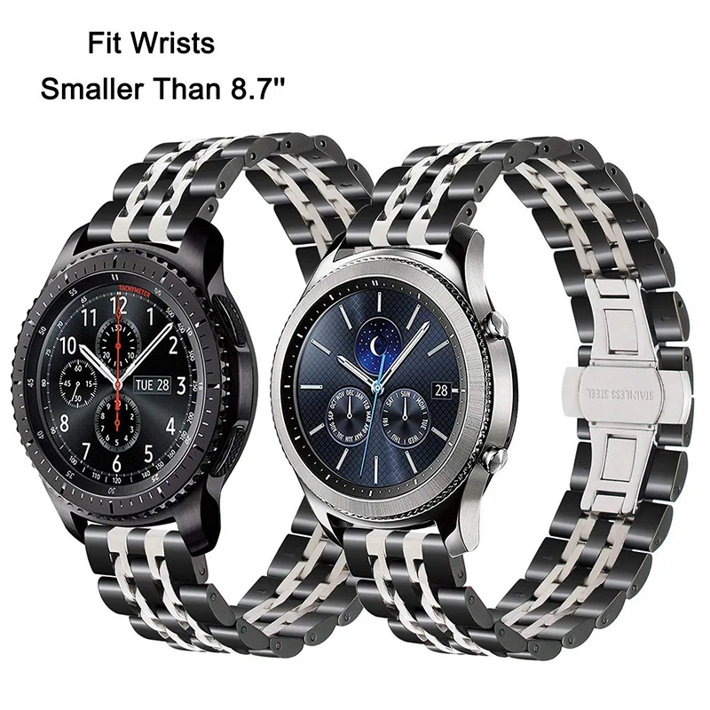 20 мм 22 ремешок для часов samsung gear S2 S3 Pebble Time Amazfit спортивный из нержавеющей стали