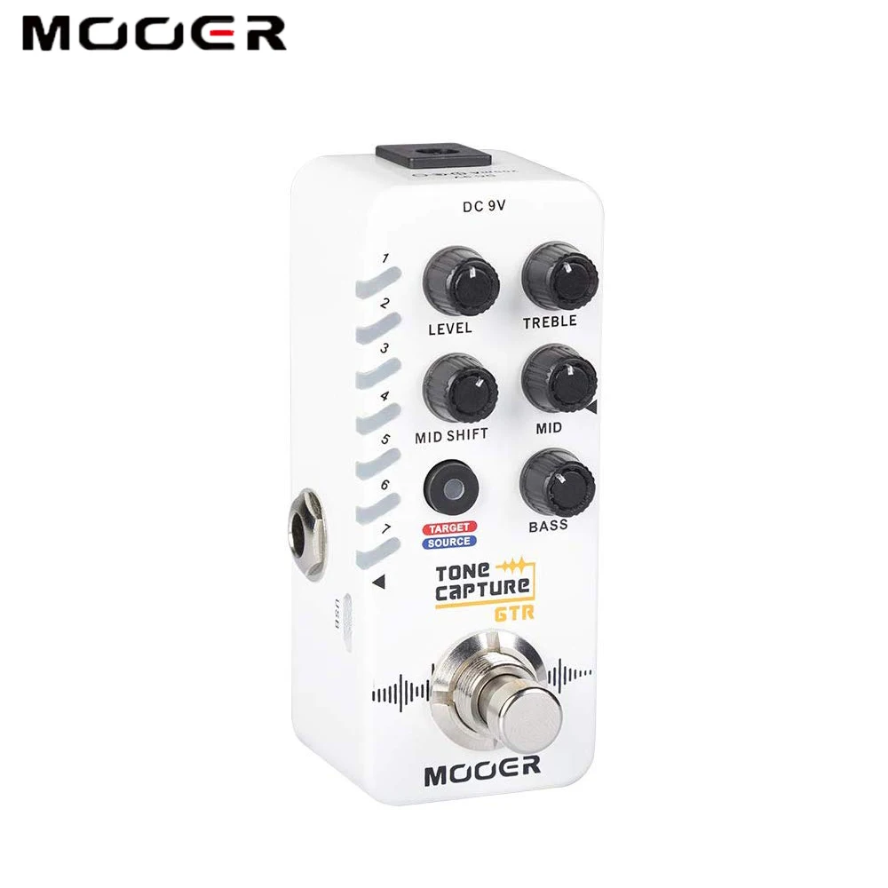 MOOER гитарный Tone Capture GTR педаль 7 предустановленных слотов переключатель между истинным BYPASS или буферным BYPASS