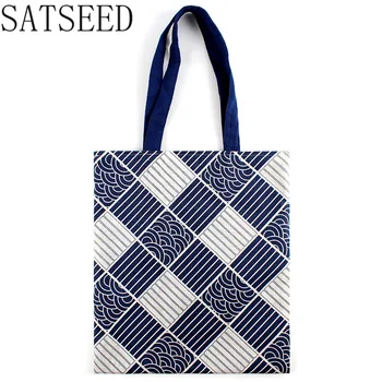 

Cotton and Linen Bag New Color-contrast Design Women's Handbag Female Bag Japanese Style Student Bag Green Shopping Bag