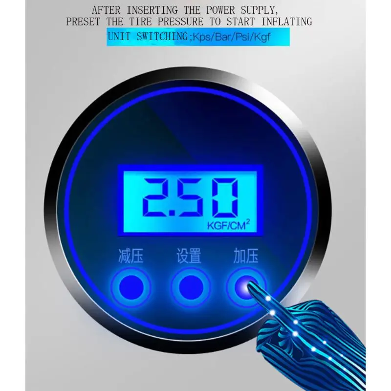 Tire Inflator Car Air Pump Compressor Filler Digital Display Electric 12V DC Tire Inflator Car Air Pump Compressor Filler Digital Display Electric 12V DC