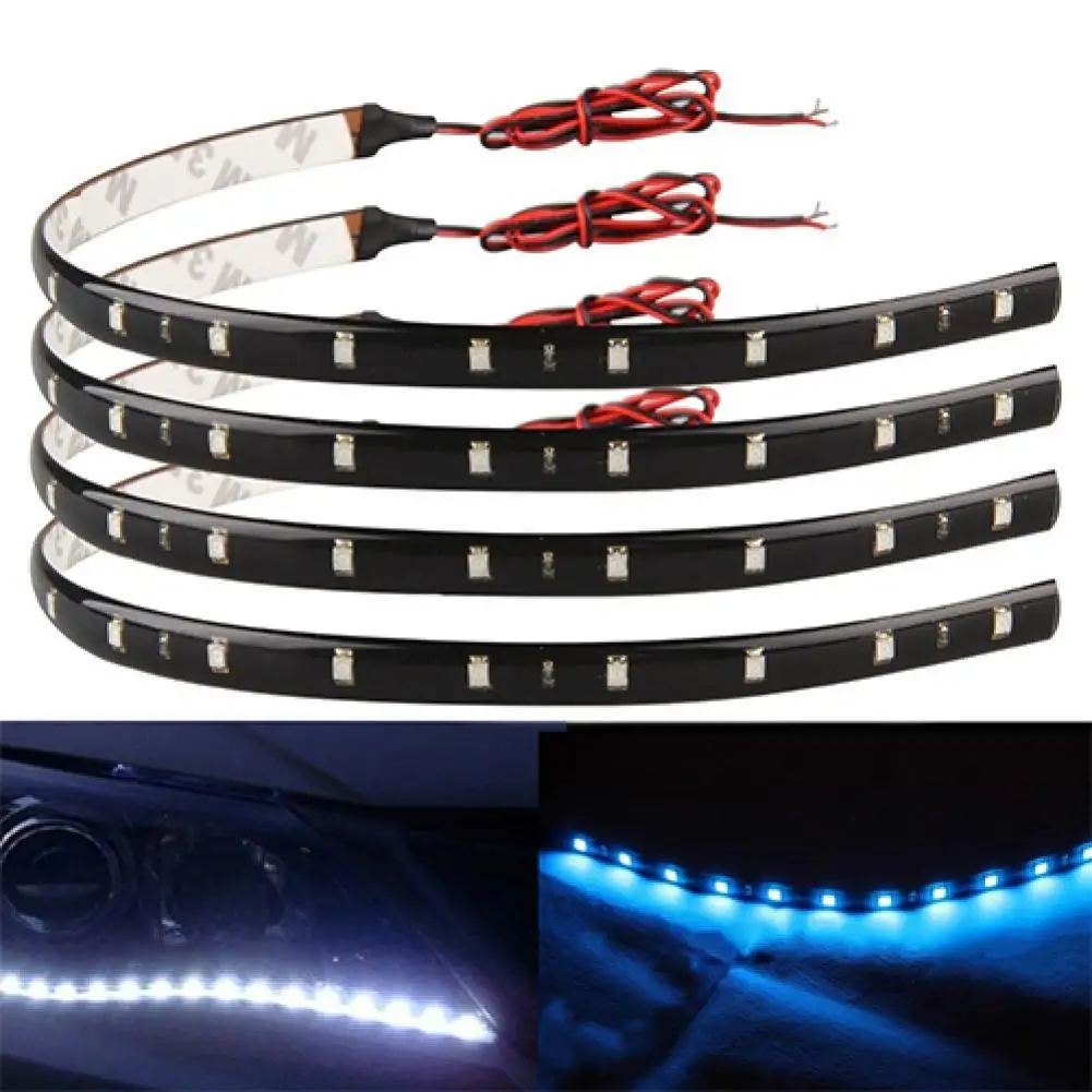 4 Pcs 30cm 3528 SMD 15 LED Car Truck Grill Flexible Waterproof Light