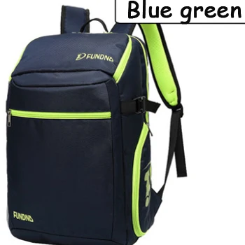 Blue green Сумка для бадминтона, теннисная ракетка с двойным плечом, независимая обувная сумка, тренировочный, соревновательный, походный, 3 ракетки, рюкзак для бадминтона - Цвет: Blue green