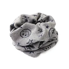 Зимний теплый шарф со звездами для маленьких мальчиков и девочек, детские шарфы с круглым вырезом, MAR25_17