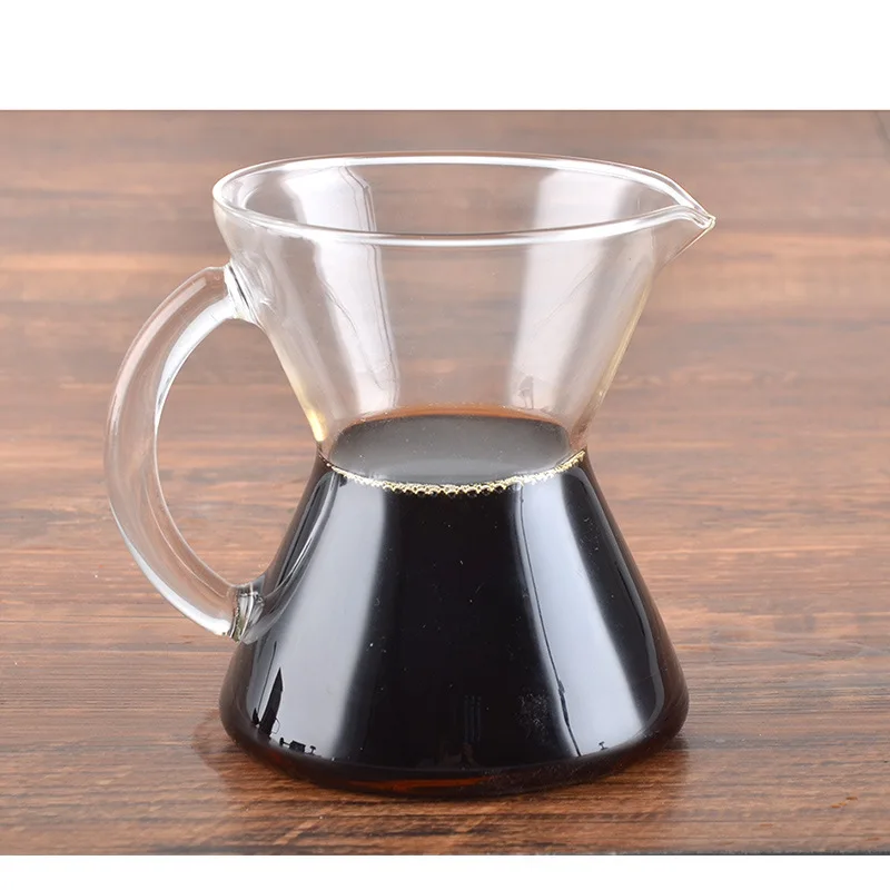 Heat-Resistant Glass Coffee Pot Hand Drip Pot Filter Cafe Maker Sharing Pot