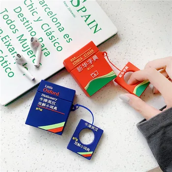 

cute funny simulation dictionary silicone bluetooth wireless headset case for apple airpods 1 2 charging cover