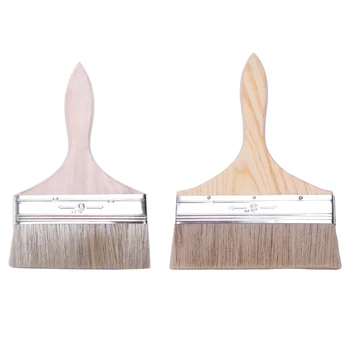 

2Pcs Width Soft Bristle Painting Drawing Oil Paint Brush Pen - 6-Inch & 8-Inch