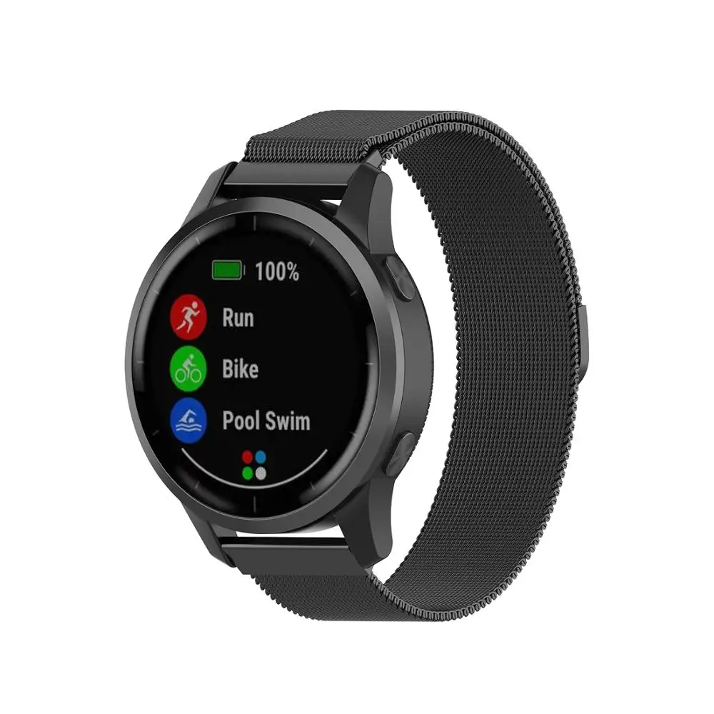 18 20 22 мм магнитный металлический ремешок на запястье для Garmin Vivoactive 4 4S, смарт-ремешок для часов, миланские ремешки для Garmin Vivoactive 3 Correa