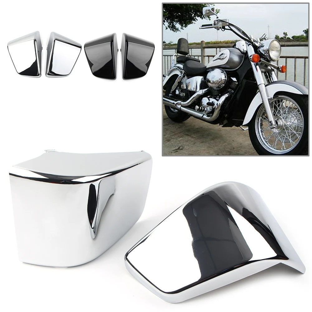 Sedeta ABS Plastic Battery Side Protector Cover Molding Trims for Honda Shadow VT600 VLX 600 STEED400 1988-1998 Battery Side Faring Cover Black 