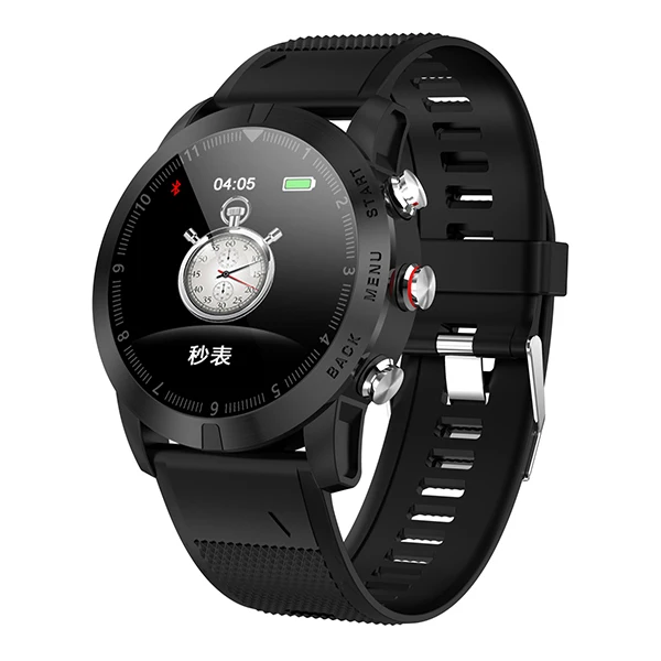 silicone strap black S10 Смарт-часы 1,3 ''IP68 Водонепроницаемые Bluetooth 4,2 умные часы мониторинг сердечного ритма компас спортивные часы для Android iOS - Цвет: silicone strap black