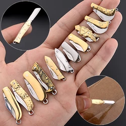Mini couteau pliant de poche, petit couteau utilitaire, porte clé d'auto défense Portable, boîte d'emballage artisanale, coupe enveloppe en papier 