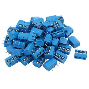 

50PCS blue ABS KF301-3P 5.08mm 3 Pin Connect Terminal Screw Terminal Connector