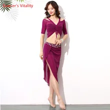 Сетчатый костюм для танца живота, одежда для занятий танцами, костюмы для восточных танцев, топ+ юбка, 2 шт