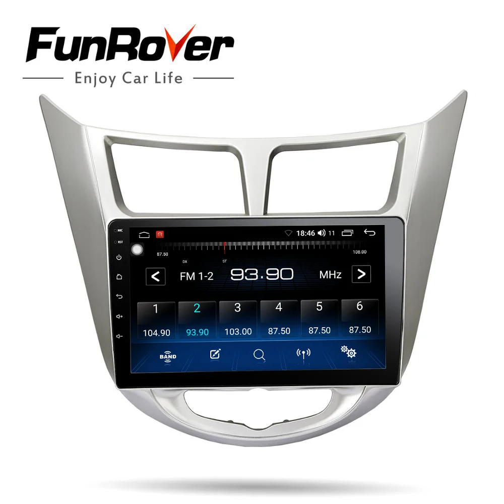 Funrover 2.5D + IPS Android 10 0 2 din автомобильный dvd gps плеер радио для Solaris Verna Accent с навигацией