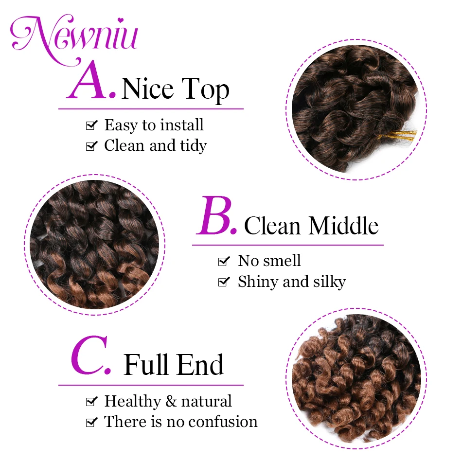 Ombre Synthetic Braiding Hair Jumpy Wand Curl Crochet Braids Crochet Hair Extension for Black Women Jamaican Bounce Curly Hair 5