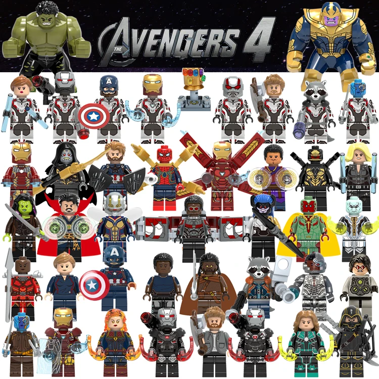 

DC Marvel Avengers Figures Iron Man Flash Loki Pepper Spiderman Scarlet Witch Thor Hulk War Machine Building Blocks Bricks Toys