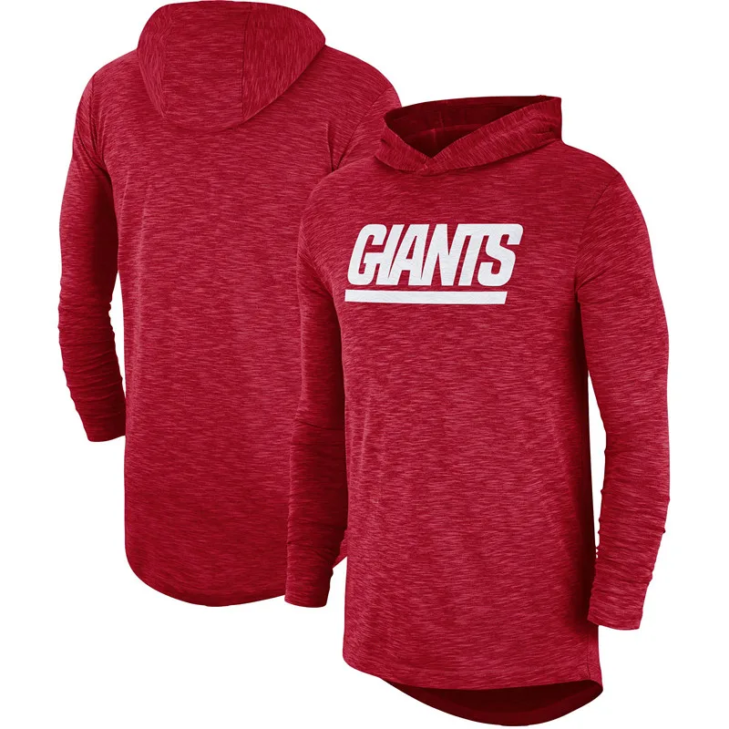 Нью-Йоркский Американский Футбол Толстовка Giants Red Sideline Slub представление с капюшоном с длинным рукавом Толстовка
