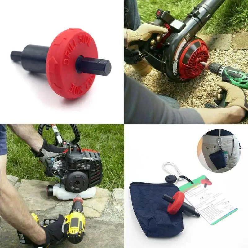 

Electric Engine Start Drill Bit Adapter Starter Plug Button Durable for Garden Lawn Mower String Trimmer Start Drill