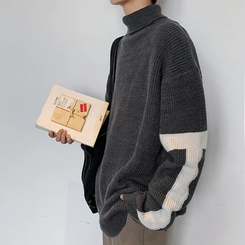 

Men's sweater new 2019 autumn and winter slimming body plus long sleeve sweater loose casual personality youth men's wear