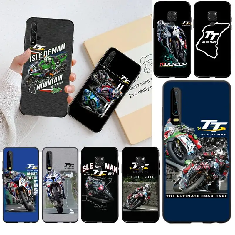 Чехол для телефона YJZFDYRM Isle Of Man TT Motorcycle Racing Black Huawei P40 P30 P20 lite Pro Mate 30 20 P Smart 2019 |