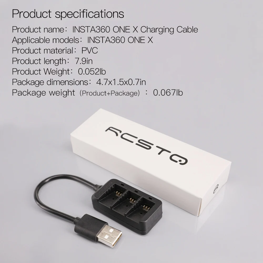Abkt-usb зарядное устройство для Insta 360 One X Спортивная камера Быстрая портативная литиевая батарея зарядное устройство 3 зарядный кабель Спортивная камера