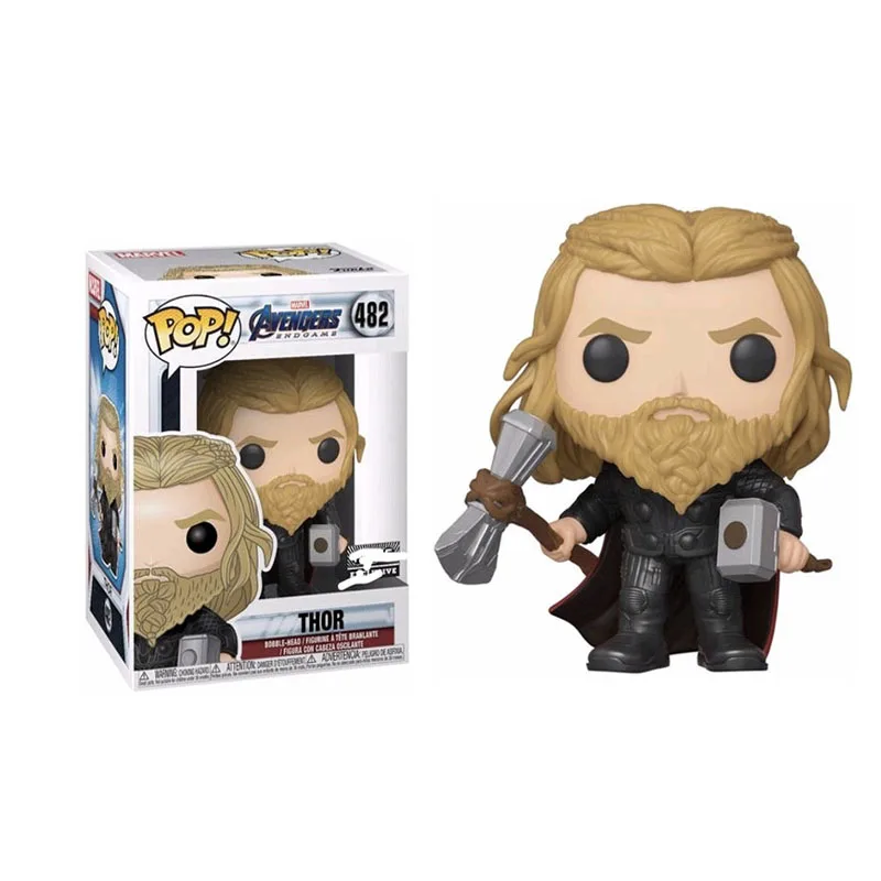 Funko pop Marvel Мстители Железный человек Капитан Америка бог грома Тор Человек-паук Фигурки Коллекционная модель игрушки для детей - Цвет: 482 with box