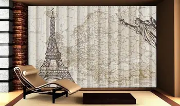 

Custom 3D wall murals Wallpaper Iron tower Wallpaper Living Room Bedroom обои TV Backdrop наклейки 3д на стену
