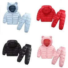 Детские зимние пальто, пуховое хлопковое пальто, штаны, куртка унисекс, детская одежда, пуховик с капюшоном для маленьких мальчиков и девочек