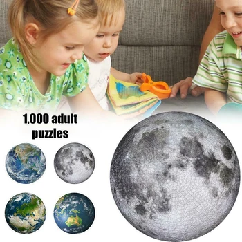 

1000 Pieces Adult Difficult Circular Jigsaw Puzzle Moon Funny Toys Learning TN88
