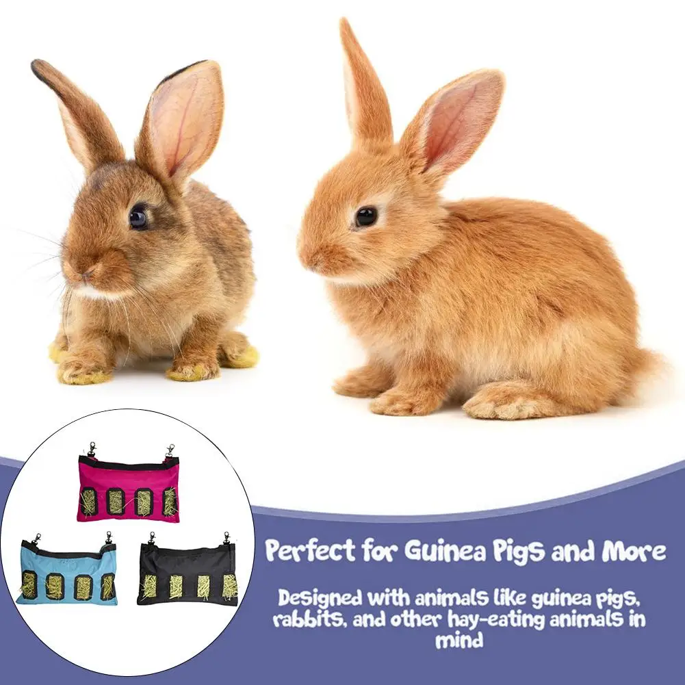 Hay Bag Hanging Feeder Sack Holder Feeding Supply For Rabbit