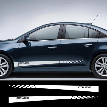 

For Chevrolet Cruze 2pcs Car Long Side Stripes Stickers Auto Vinyl Wrap Racing Styling Decals Automobiles Tuning Car Accessories