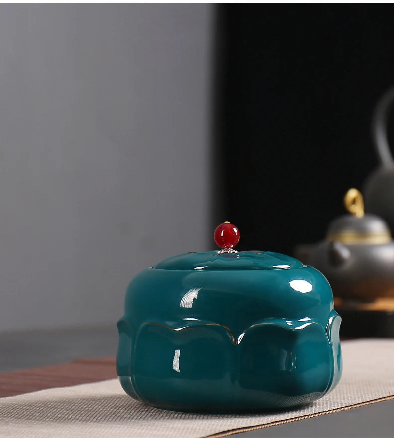 Gourd колено моделирование керамическая Емкость бака прекрасно впитывают влагу, герметичное уплотнение кофе в зернах чайные конфеты печенье с крышкой домашняя кухонная для хранения бак