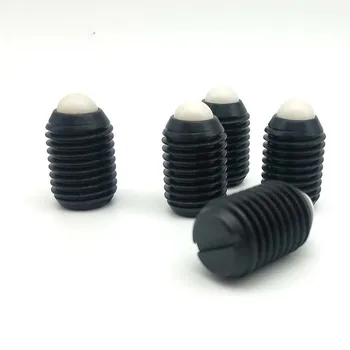 

4pcs M12 Slotted nylon head bead positioning screws one word ball plunger headless spring beads screw black color 20mm-30mm long