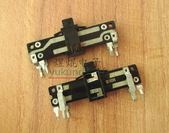 

Total length 40MM handle height 4MM 50K B50K stereo channel vertical straight slide potentiometer fader slide potentiometer