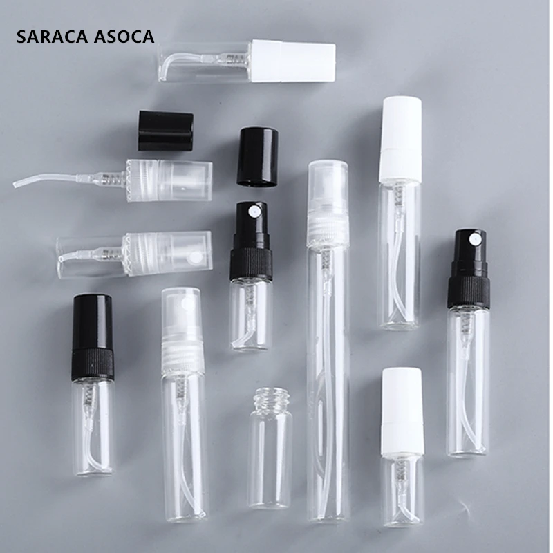 

2ml mini Glass Perfeme Spray Bottle For Sample Clear Transparent Color Glass Atomizer Empty Bottle 300pcs/lot
