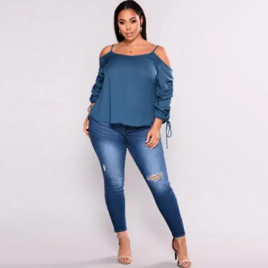 Женские рваные джинсы большого размера женские джинсовые штаны из денима с