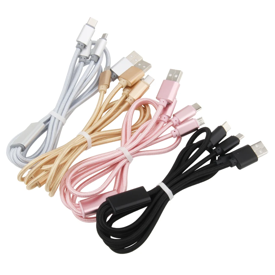 300pcs 안 드 로이드에 대 한 1 USB 케이블에 3 아이폰 Type-c 휴대 전화 다기능 Usb 하나 드래그 3 휴대 전화 충전 케이블