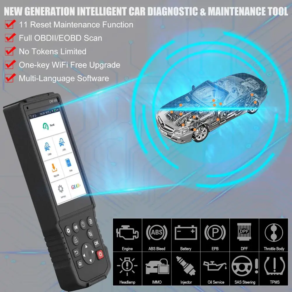 Launch X431 CRP469 OBD2 сканер ABS EPB TPMS DPF Сброс масла OBD 2 Автомобильный многоязычный ODB2