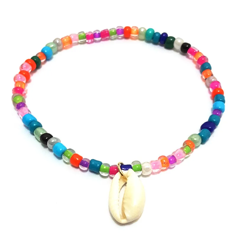 Цвет mezclado cuentas abalorios pulseras para las mujeres De moda de verano de playa pie joyeria Cadena de tobillo Muje