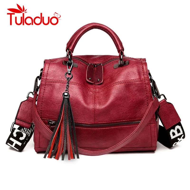 

Vintage Handbags For Women 2019 Black Female Leather Handbag High Quality Big Bags Top-handle Bags Casual Tote Sac A Main Femme