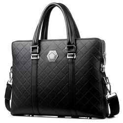 Men's Anti theft Laptop Briefcase New Brand Genuine Leather Handbag Shoulder Bag Designer Crossbody Bag Male Business Travel Bag