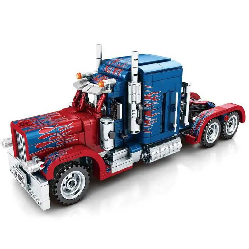 

Peterbilt 389 Heavy Container Trucks Technic Model Building Blocks Bricks Kids DIY Gifts Toys 701803