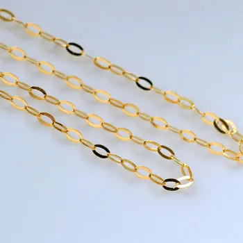 

ZHIXI Authentic 18K Yellow Gold Necklace 18 Inch Gold Chain AU750 Exquisite Jewelry Female Fashion Birthday Gift D206-50