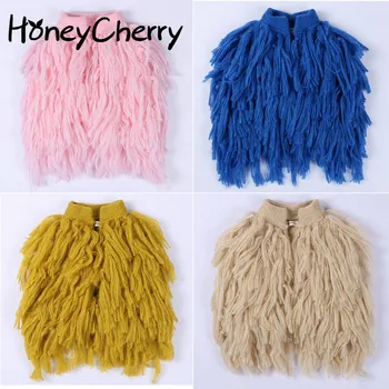 

Girls Sweater Vest Girl Fringed Sweater Waistcoat Baby Coat Autumn And Winter Hand-made Waistcoat