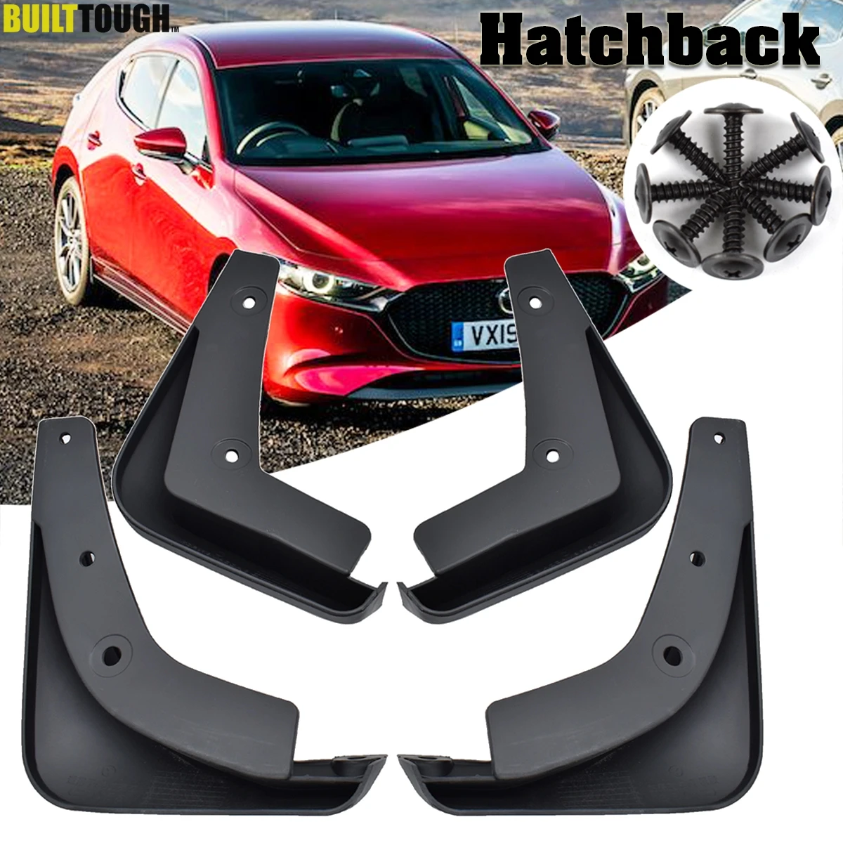 For Mazda 3 Mazda3 BP 2019 2020 Set Molded Mud Flaps Hatchback Hatch Mudflaps Splash Guards Flap Mudguards Fender Front Rear | Автомобили