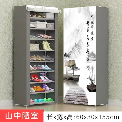 Сверхлегкий портативный складной простой обувь с узором шкафы вешалка для шкафа Высокие каблуки Кроссовки контейнер для хранения обуви мебель для дома - Цвет: C3-c