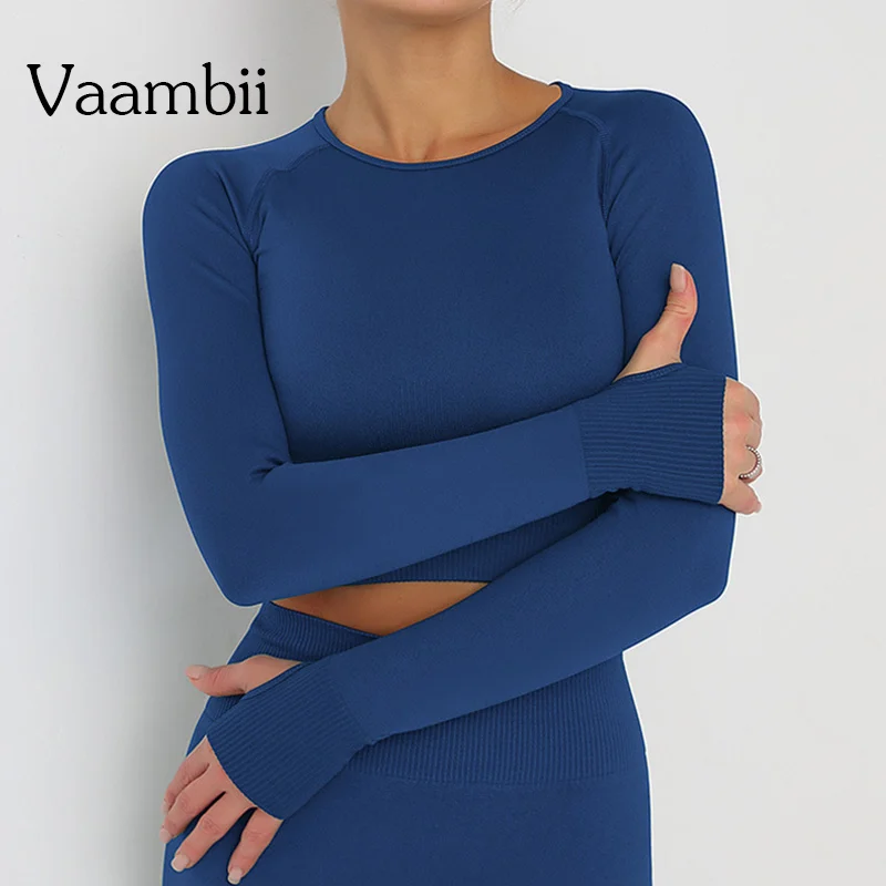 Sports T Shirt Yoga Top Yoga Shirt Sports Shirt Seamless Athletic Crop Top Woman Sports T-shirts Yoga Top Knitted Shirt Long Sleeve Workout Tops Women Fashion Gym Clothes