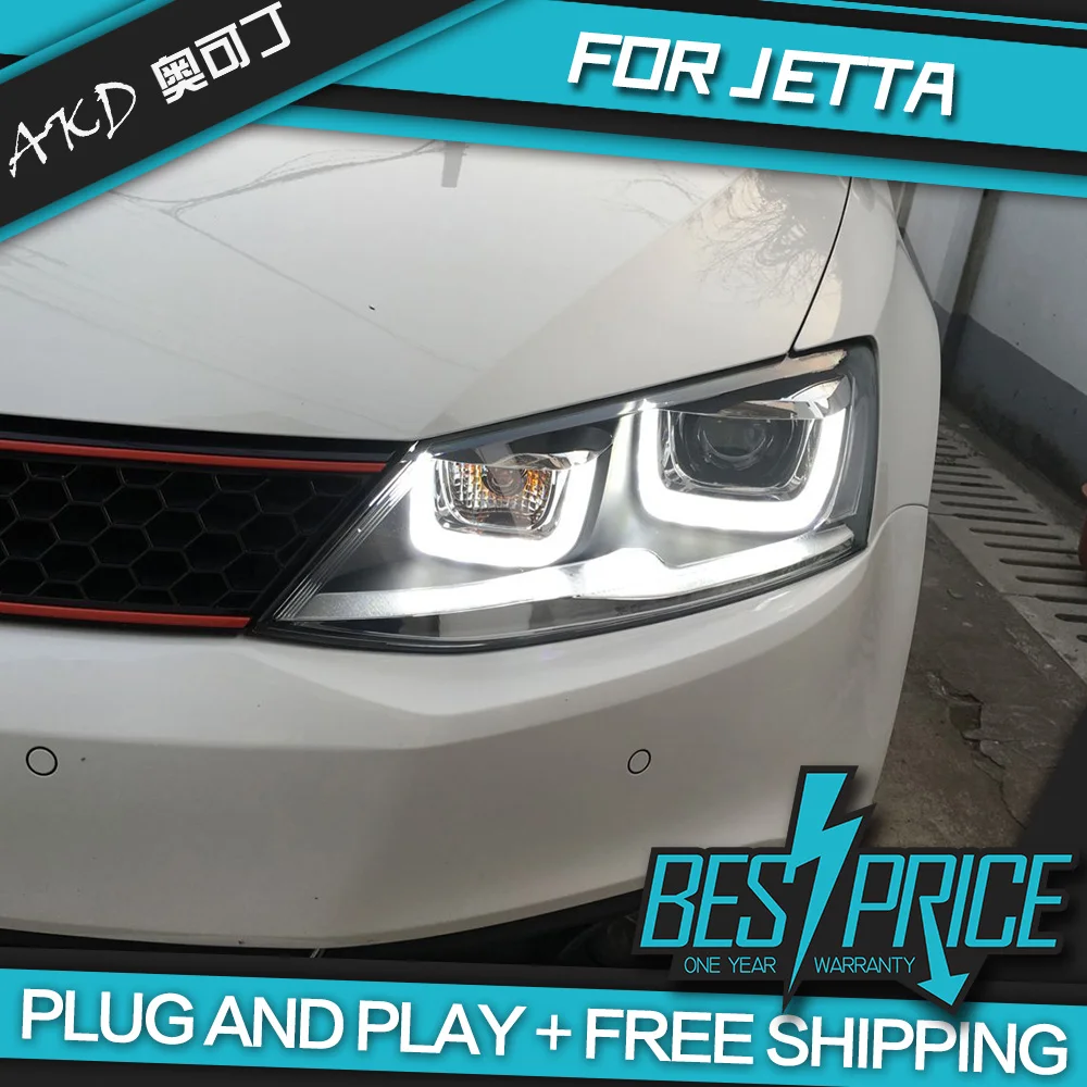 АКД автомобилей Стайлинг фары для VW Jetta 2012-2017 MK6 светодиодный ходовые огни