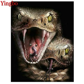 

full square/round drill 5d diy diamond painting embroidery horror animal snake 3D cross stitch diamond kits mosaic home decor